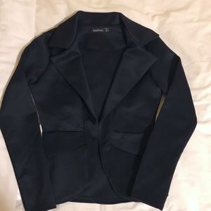 Navy Blue Scuba Knit Blazer, Size 4